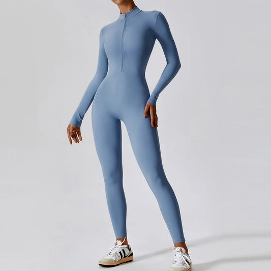 Women’s Zipper Fitness Jumpsuit